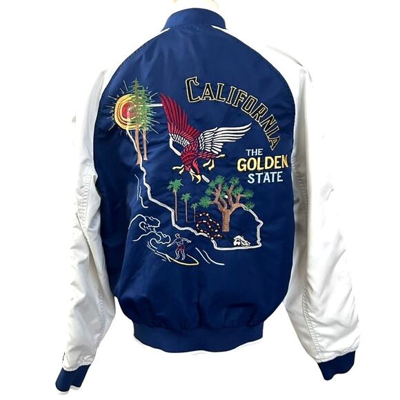 Gap Limited Edition California Sukajan Bomber M Embroidered Map Eagle Jacket - Picture 8 of 16